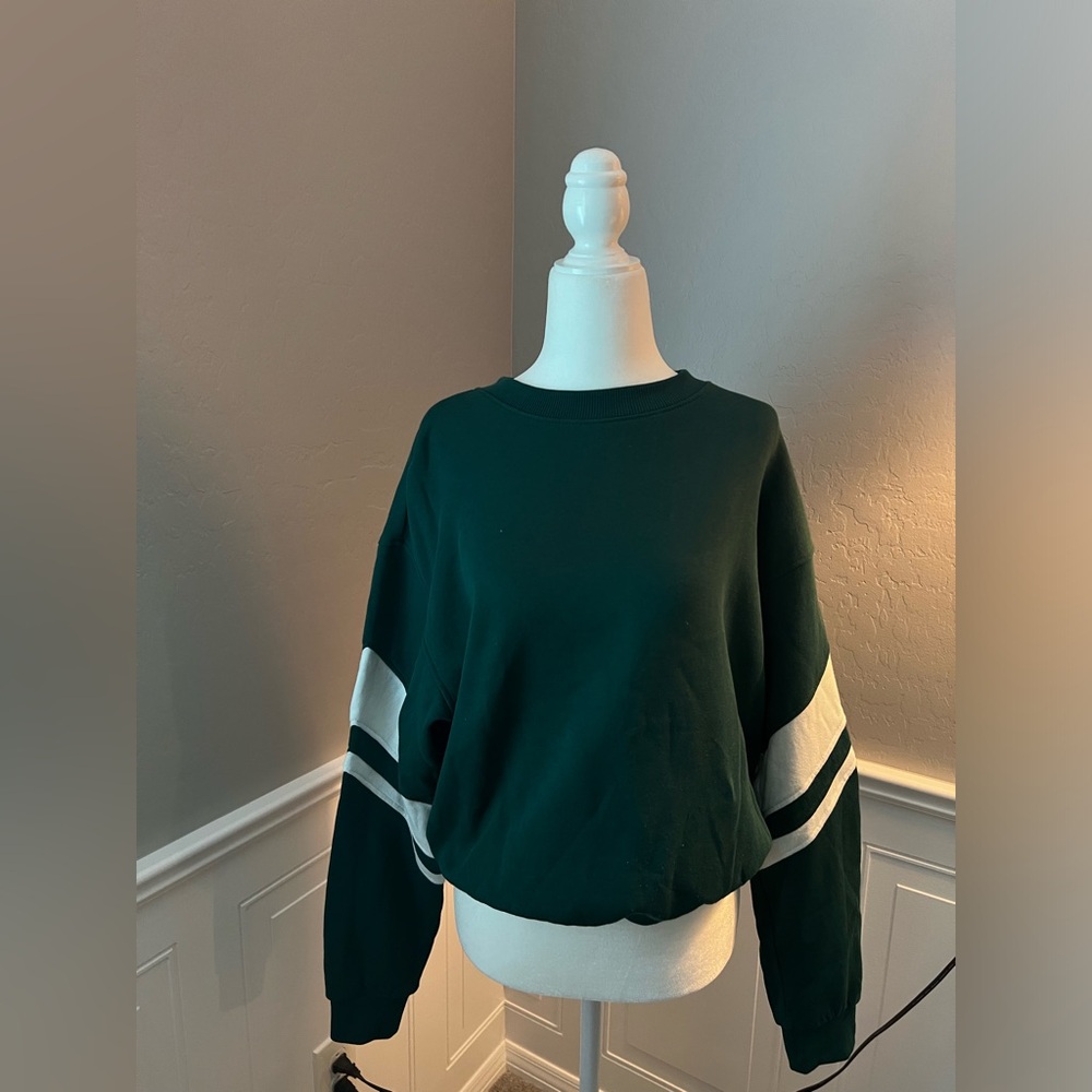 Forest green varsity crewneck - H&M Divided